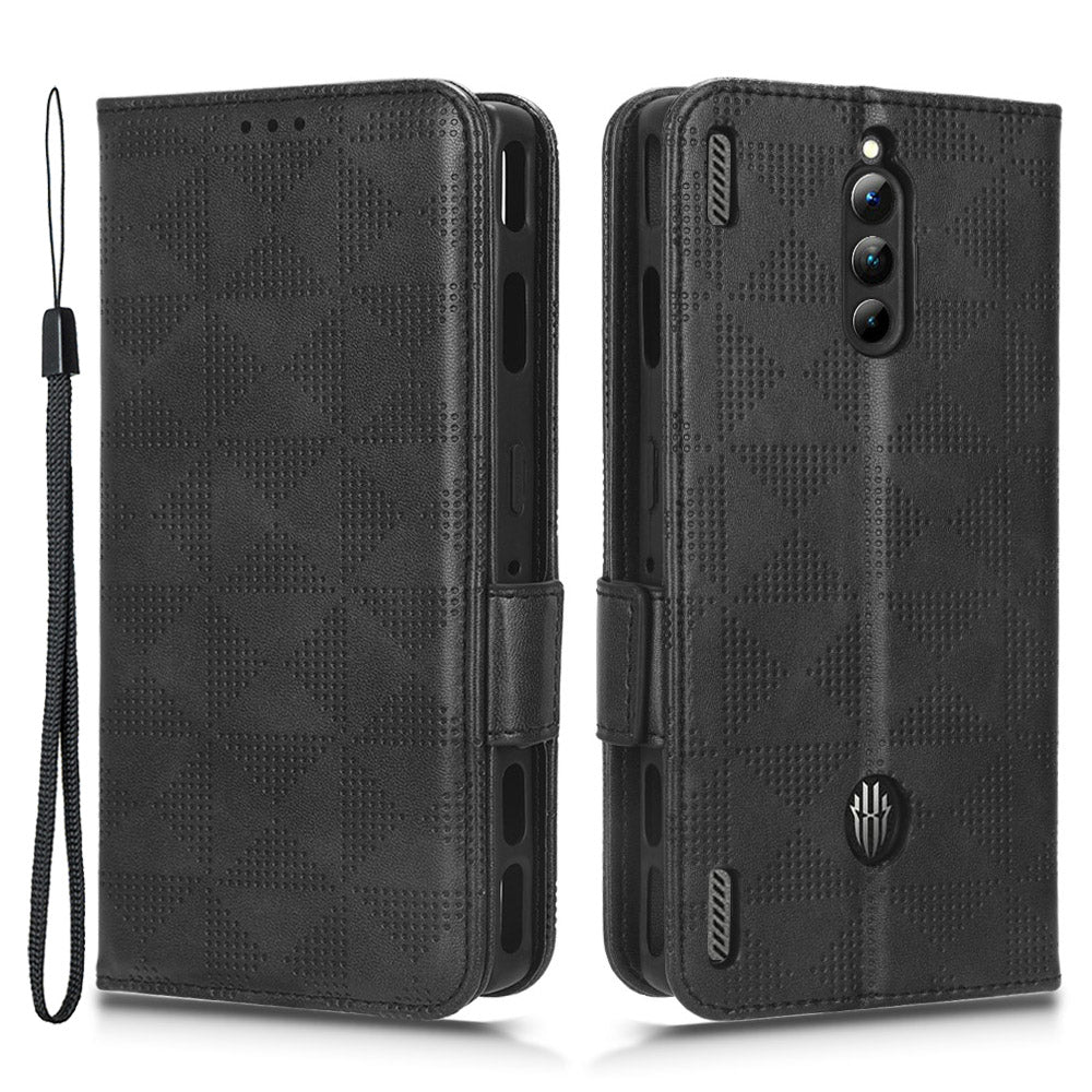 For ZTE nubia Red Magic 8 Pro 5G Magic 8 Pro 5G Phone Case PU Leather Imprinted Triangle Pattern Stand Phone Cover with Wallet For ZTE nubia Red Magic 8 Pro 5G Magic 8 Pro 5G Phone Case PU Leather Imprinted Triangle Pattern Stand Phone Cover with Wallet